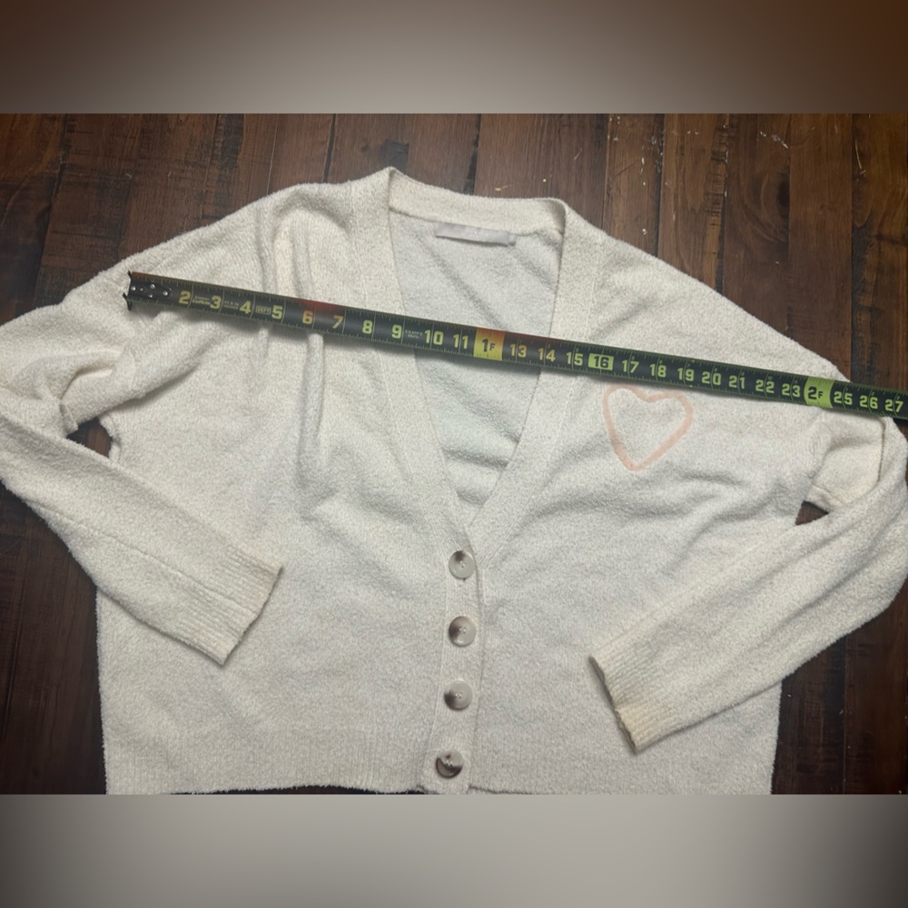 One Grey day Cozy Cream Cardigan revolved